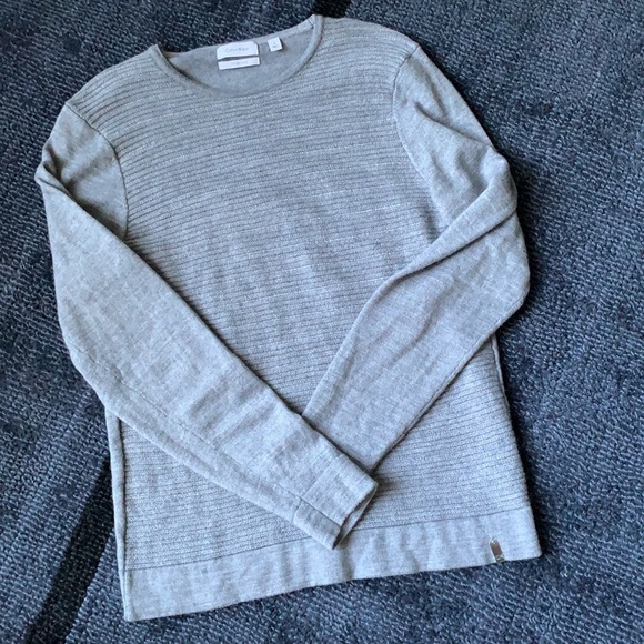🩶CALVIN KLEIN Italian Yarn Grey Sweater - Picture 1 of 8
